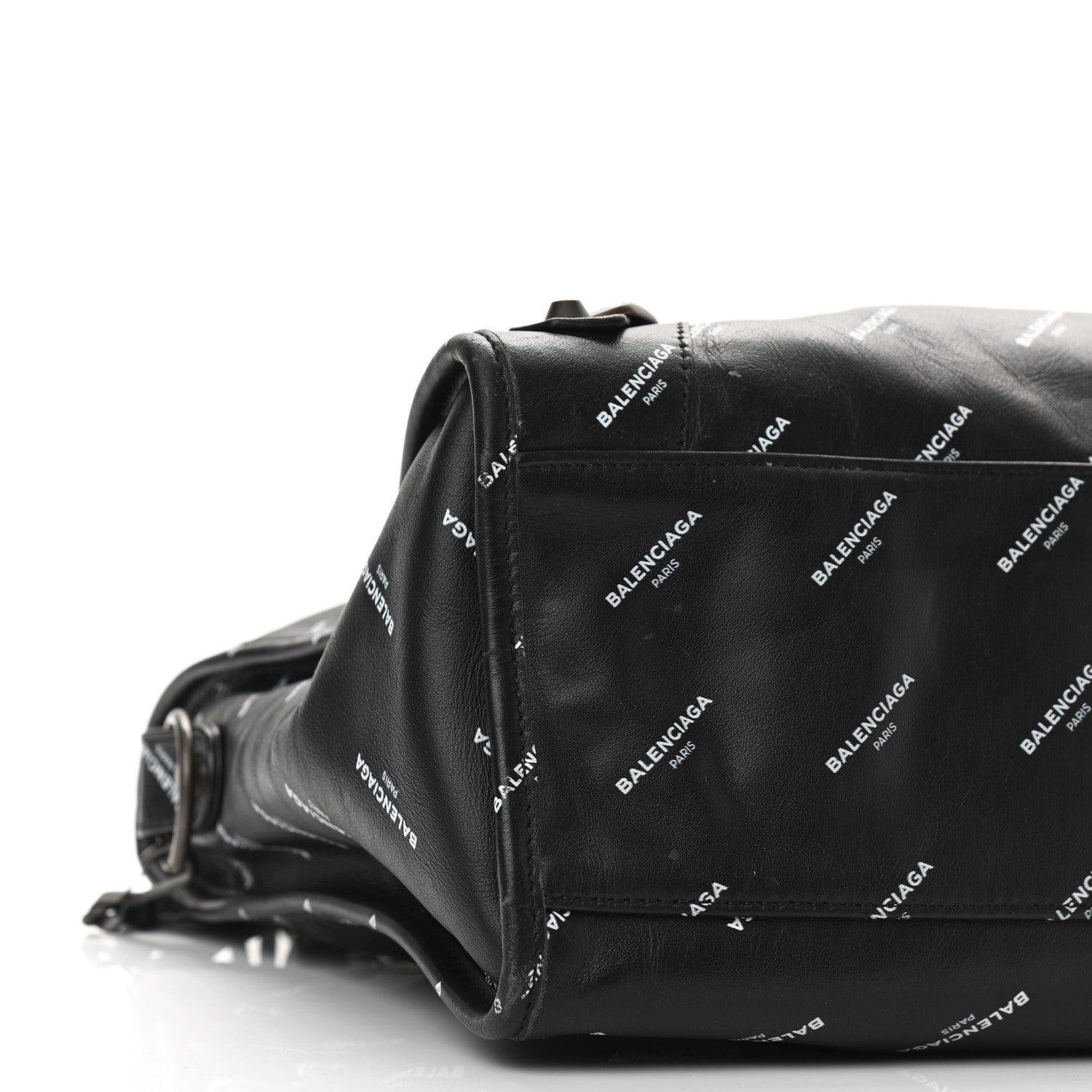 Balenciaga Veau Allover Logo Classic Hardware City Black White 10 of 13