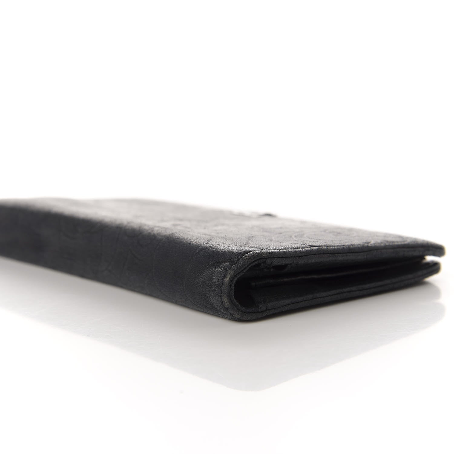 Chanel Lambskin Camellia Embossed Yen Wallet Black 11 of 11