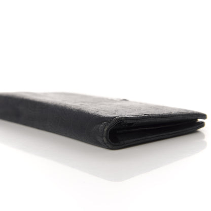 Chanel Lambskin Camellia Embossed Yen Wallet Black 11 of 11