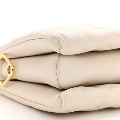 Louis Vuitton Lambskin Embossed Monogram Coussin PM Beige Cream 9 of 10