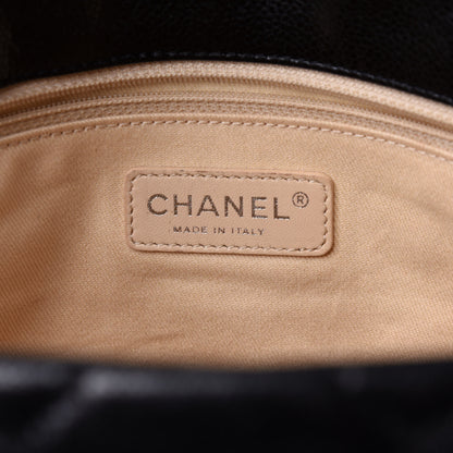 Chanel Glazed Caviar Quilted Stretch Spirit Messenger Bag Black 6 of 11