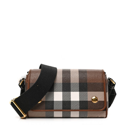 Burberry E-canvas Check Dorset Crossbody Dark Birch Brown 1 of 8