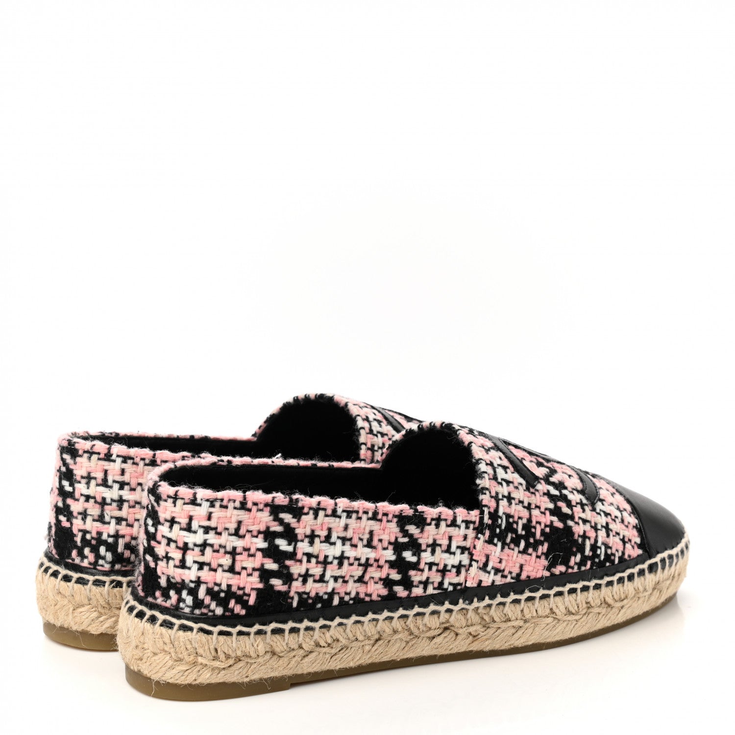 Chanel Tweed Lambskin CC Espadrilles 41 Pink Black 4 of 10