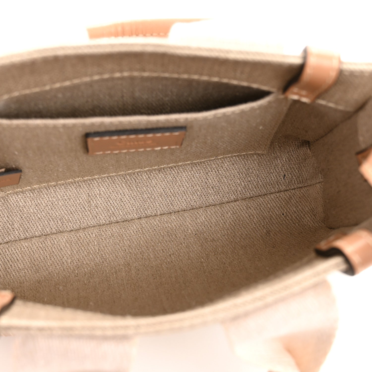 Chloe Linen Calfskin Mini Woody Ribbon Tote White Beige 5 of 10