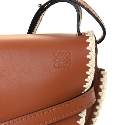 Loewe Calfskin Crochet Trim Small Gate Crossbody Bag Tan 7 of 10
