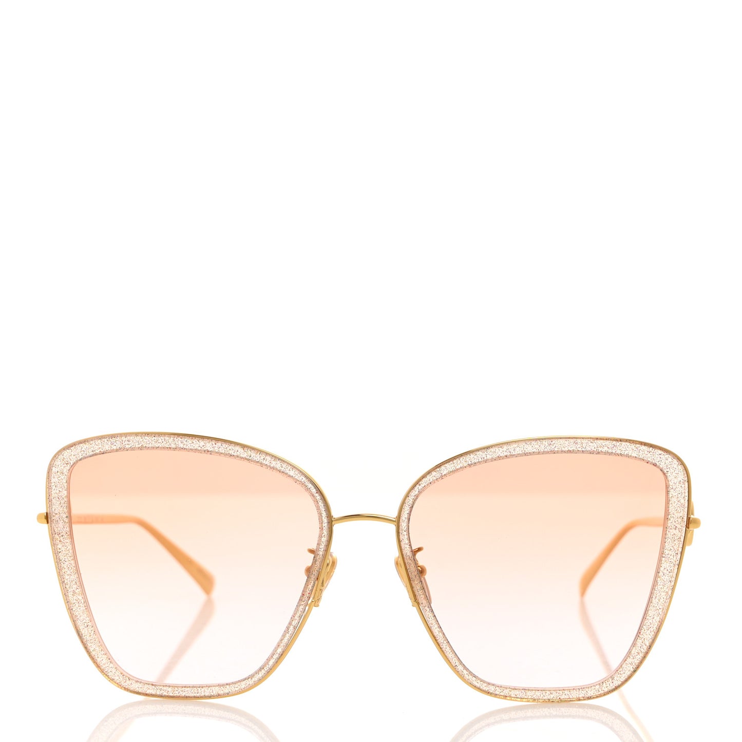 Metal LV Link One Cat Eye Sunglasses Z1771E Pink Glitter