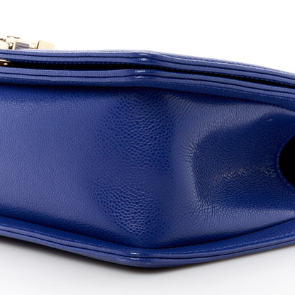 Chanel Caviar Quilted Medium Boy Flap Blue 10 of 11