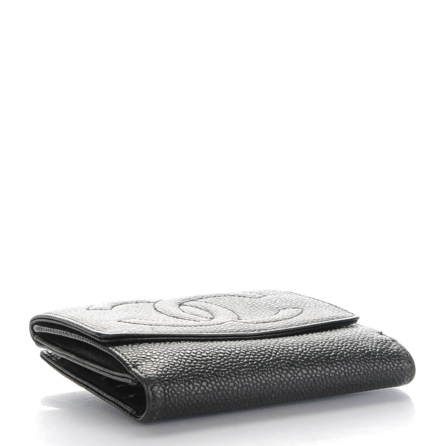 Caviar Timeless CC Compact French Wallet Black