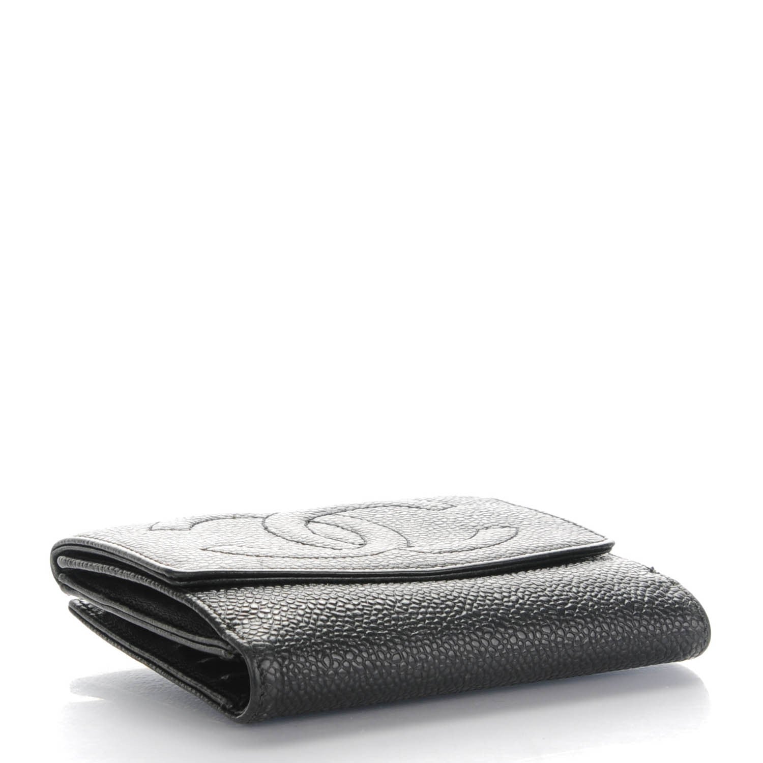Chanel Caviar Timeless CC Compact French Wallet Black 5 of 9