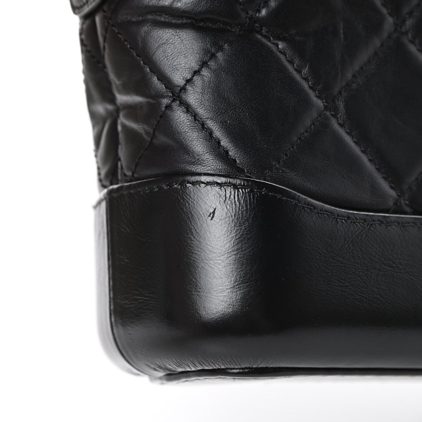Aged Calfskin Quilted Small Gabrielle Hobo Black