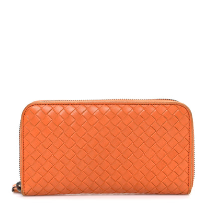 Bottega Veneta Nappa Intrecciato Zip Around Wallet Orange 1 of 9