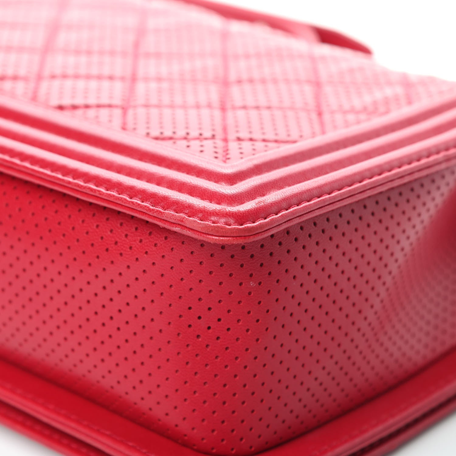 Chanel Perforated Lambskin Quilted New Medium Boy Flap Dark Pink 12 of 16