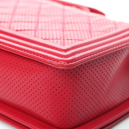 Chanel Perforated Lambskin Quilted New Medium Boy Flap Dark Pink 12 of 16