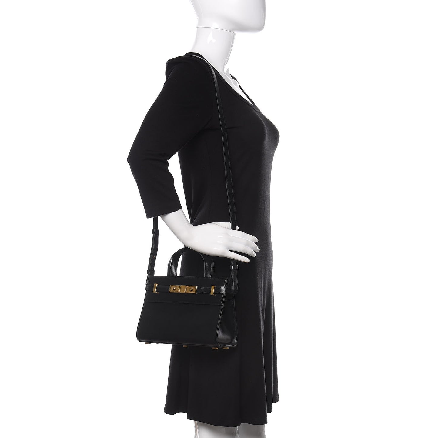 Smooth Calfskin Manhattan Nano Shopper Tote Black