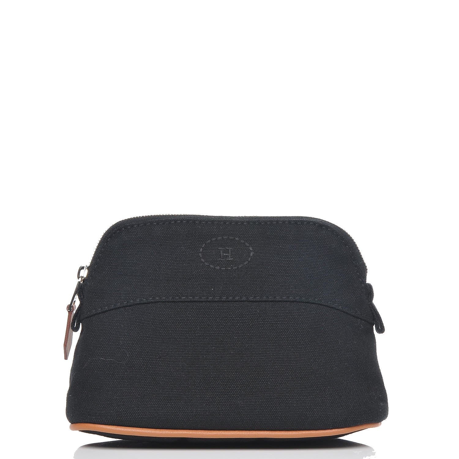 Hermes Cotton Canvas Bolide Travel Cosmetic Pouch Black 1 of 9
