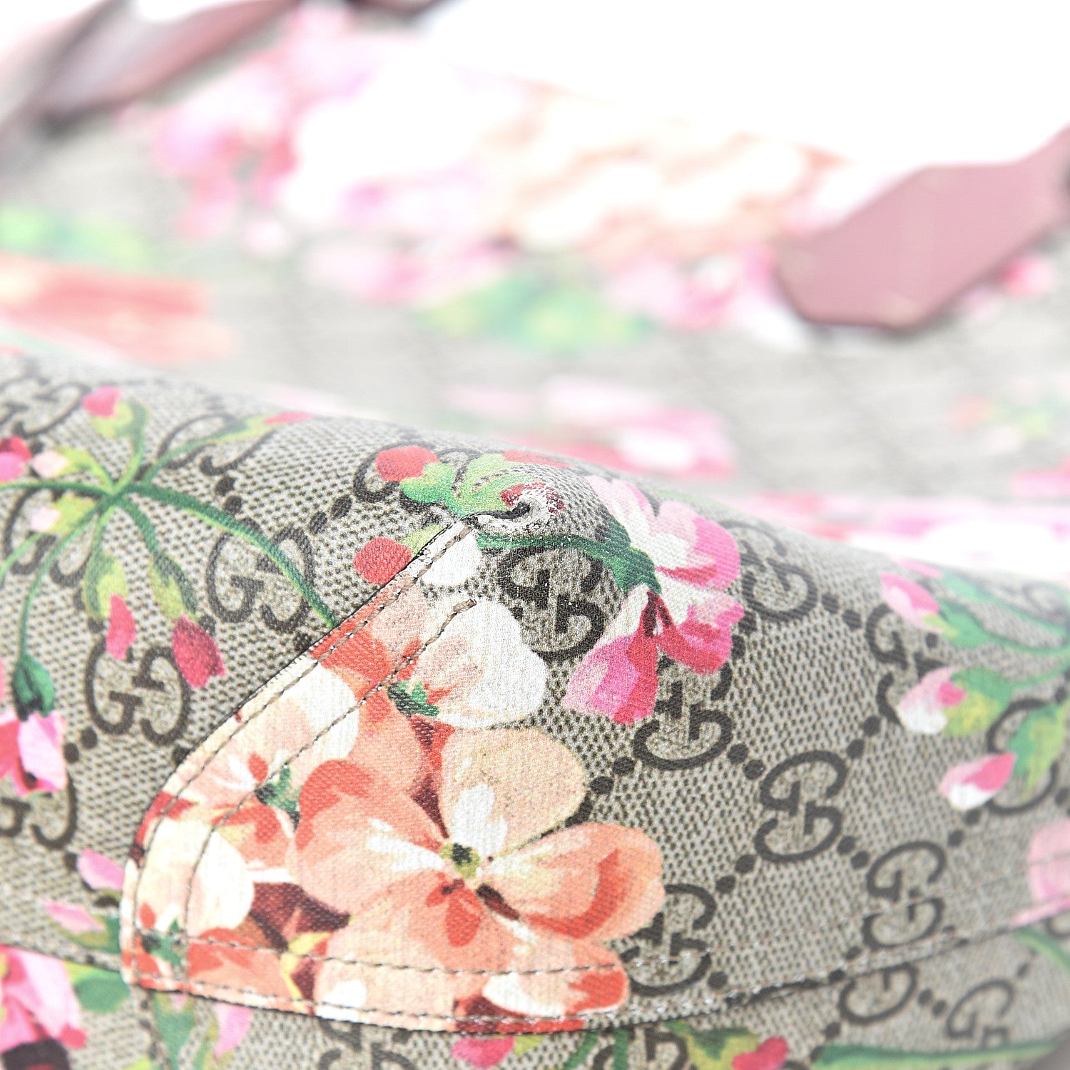 Gucci GG Supreme Monogram Blooms Medium Reversible Tote Beige Multicolor Dry Rose 13 of 20