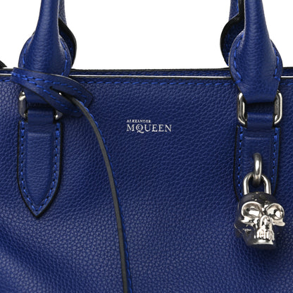 Alexander McQueen Pebbled Calfskin Small Skull Padlock Zip Around Tote Ultramarine 8 of 15