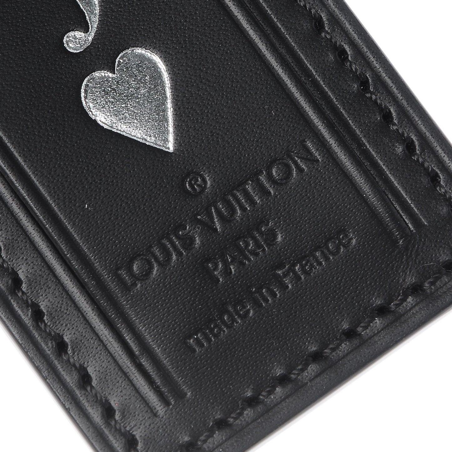 Calfskin Small Luggage Tag Black