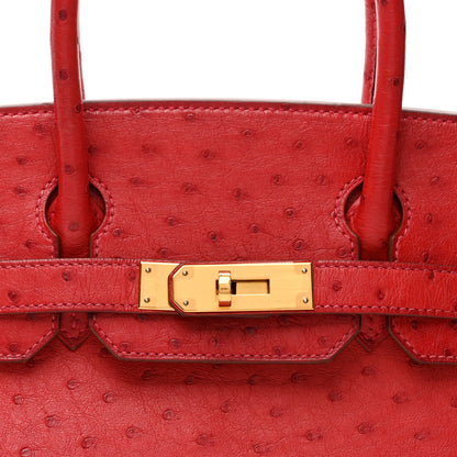 Hermes Ostrich Birkin 30 Rouge Vif 8 of 12