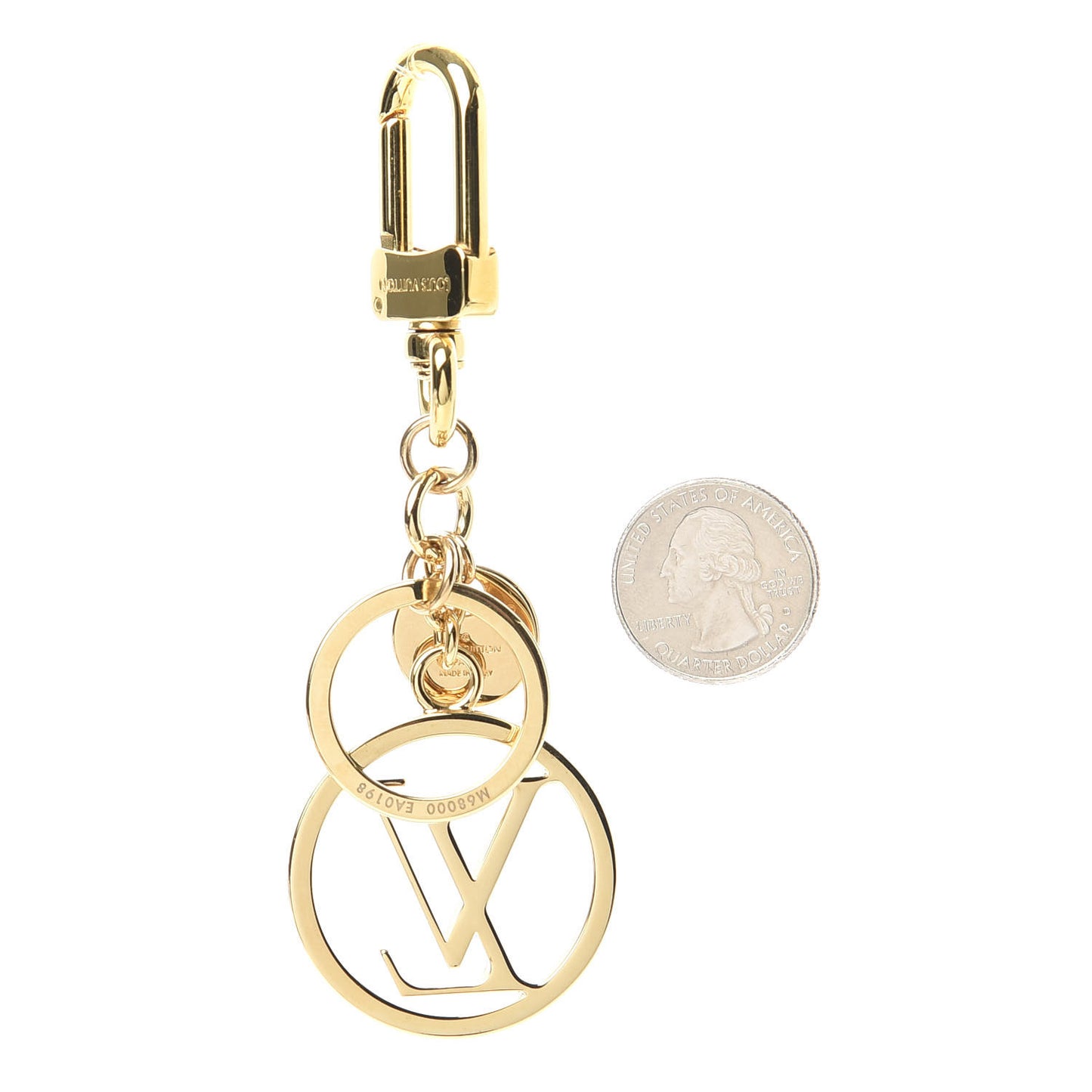 LV Circle Bag Charm Key Holder Gold