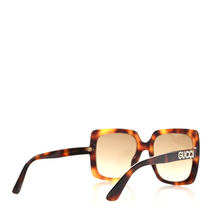 Gucci Acetate Square Frame Crystal Sunglasses GG 0418S Tortoiseshell 4 of 8
