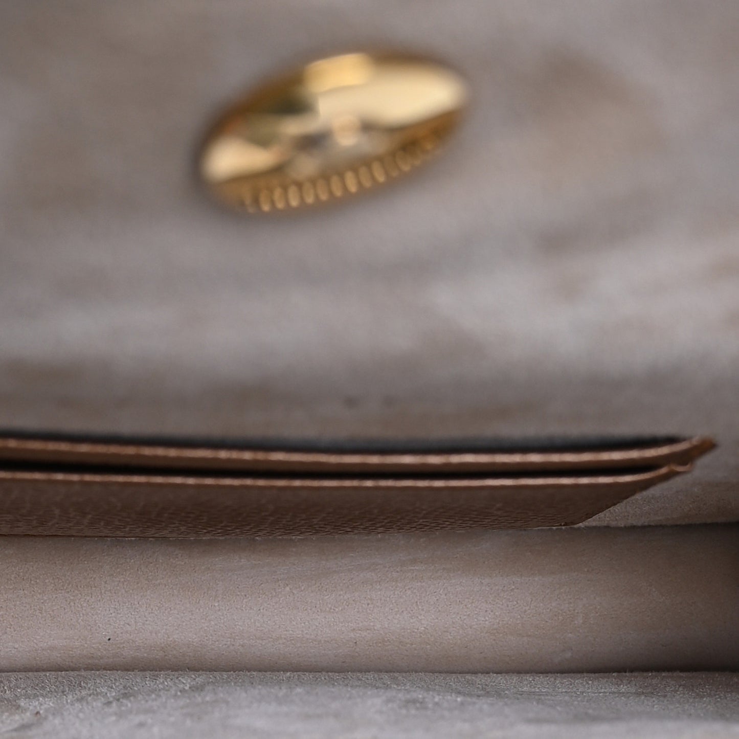 Metallic Grained Calfskin Saddle Belt Bag Gold