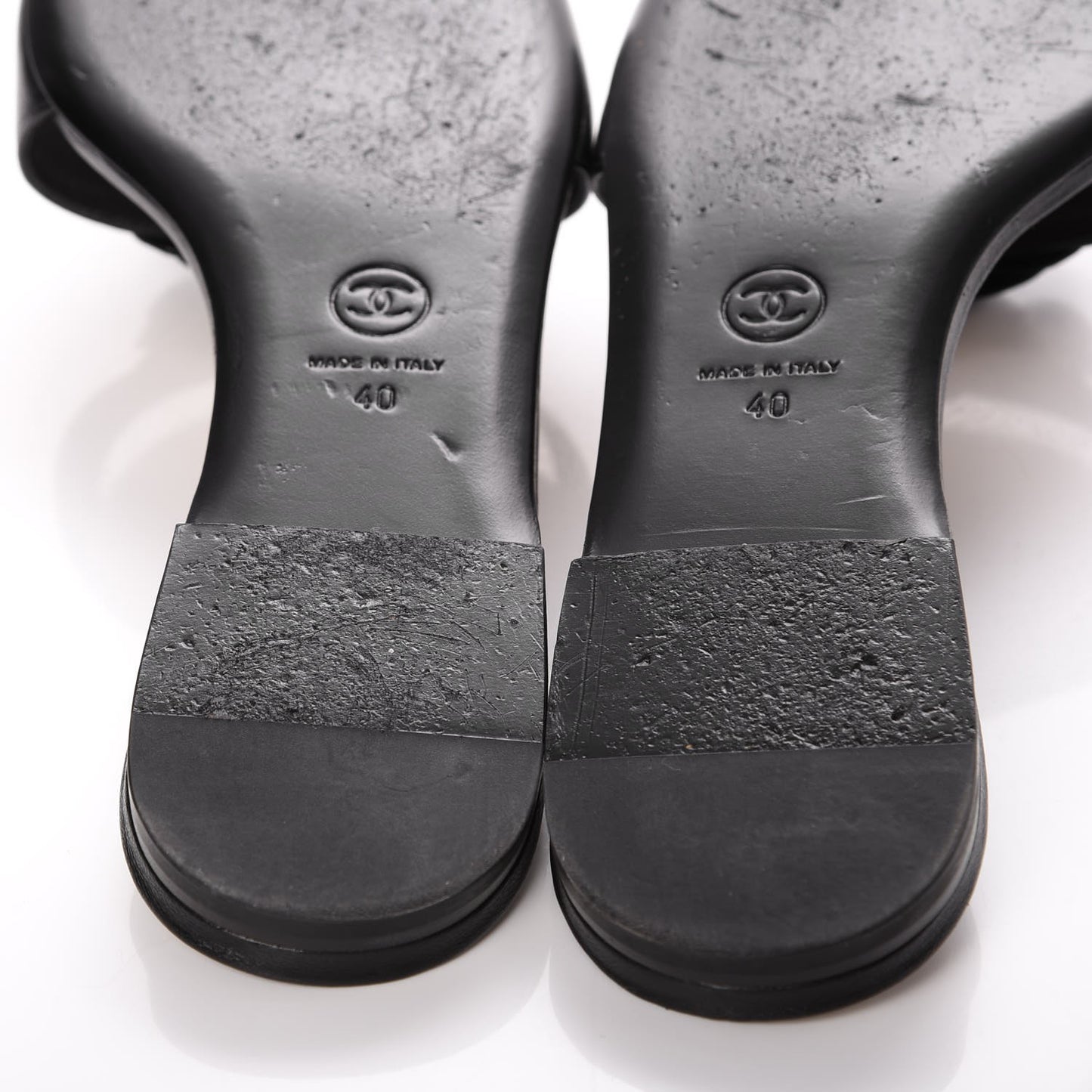 Calfskin Cork Camellia Sandals 40 Black