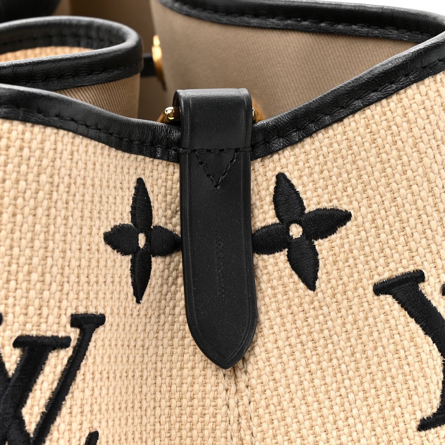 Louis Vuitton Cotton Monogram Embroidered Neonoe MM Beige Black 7 of 12
