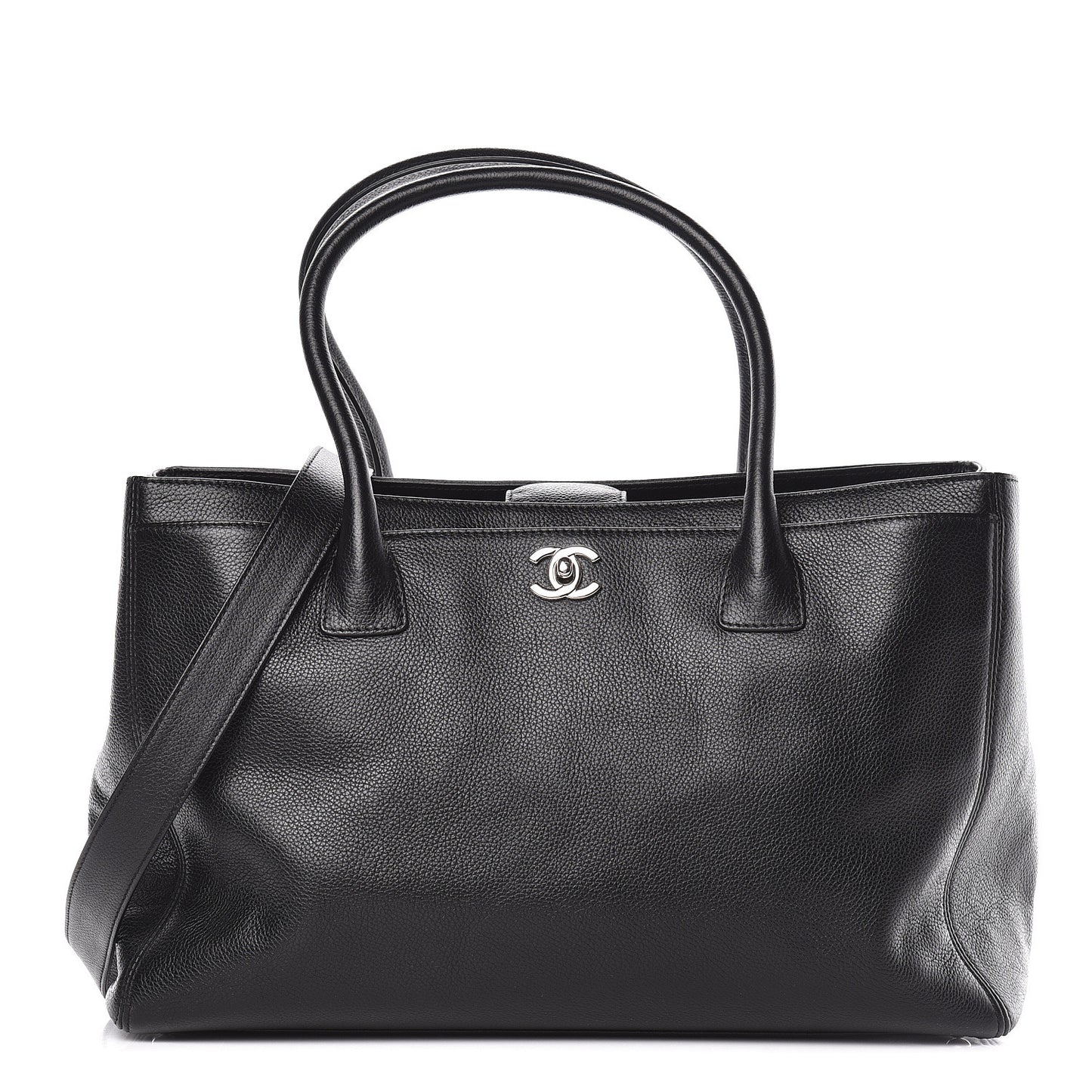 Calfskin Cerf Shopper Tote Black