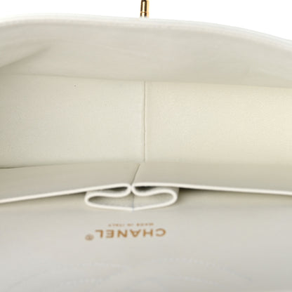 Chanel Caviar Quilted Jumbo Double Flap White 5 of 11