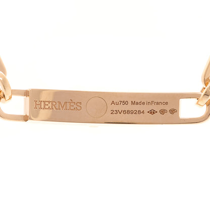 Hermes 18K Rose Gold Diamond Pave Kelly Chaine Choker Necklace 5 of 6