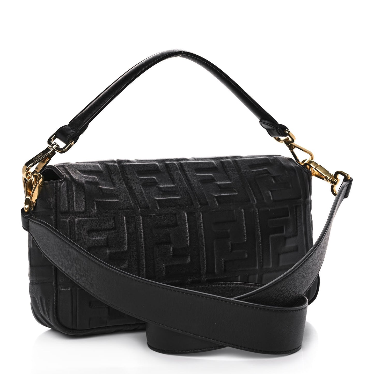 Nappa FF 1974 Embossed Baguette Black