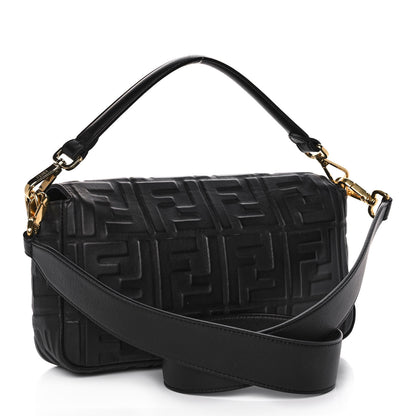 Fendi Nappa FF 1974 Embossed Baguette Black 3 of 12