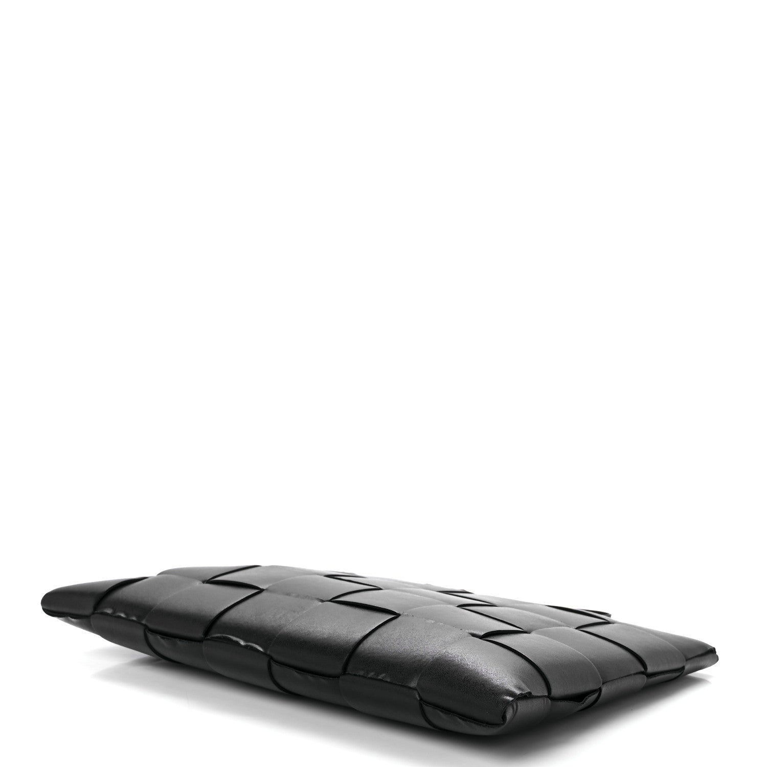 Bottega Veneta Nappa Maxi Intrecciato Medium Cassette Flat Zip Pouch Black 9 of 13