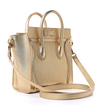 Celine Laminated Lambskin Nano Luggage Gold 3 of 10