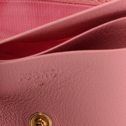 Gucci Azalea Calfskin Enamel Matelasse Diagonal Torchon GG Marmont Card Case New Cherry Red Wild Rose 8 of 10