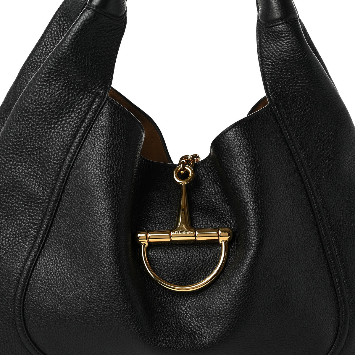 Gucci Grained Calfskin Softbit Maxi Shoulder Bag Black 8 of 10