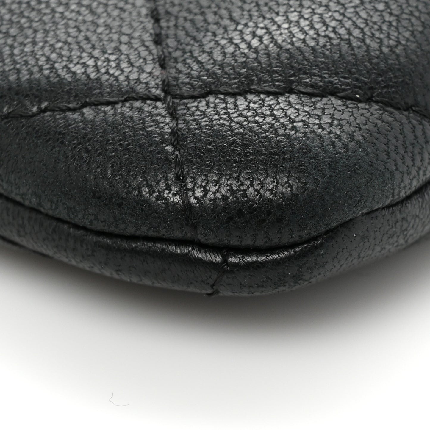 Lambskin Quilted Small Cosmetic Case Black