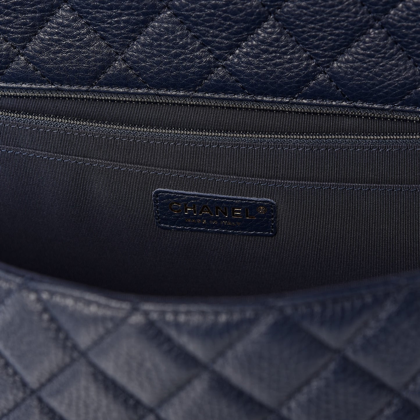 Calfskin Quilted Small XXL Travel Flap Bag Navy