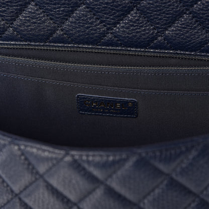 Chanel Calfskin Quilted Small XXL Travel Flap Bag Navy 8 of 9