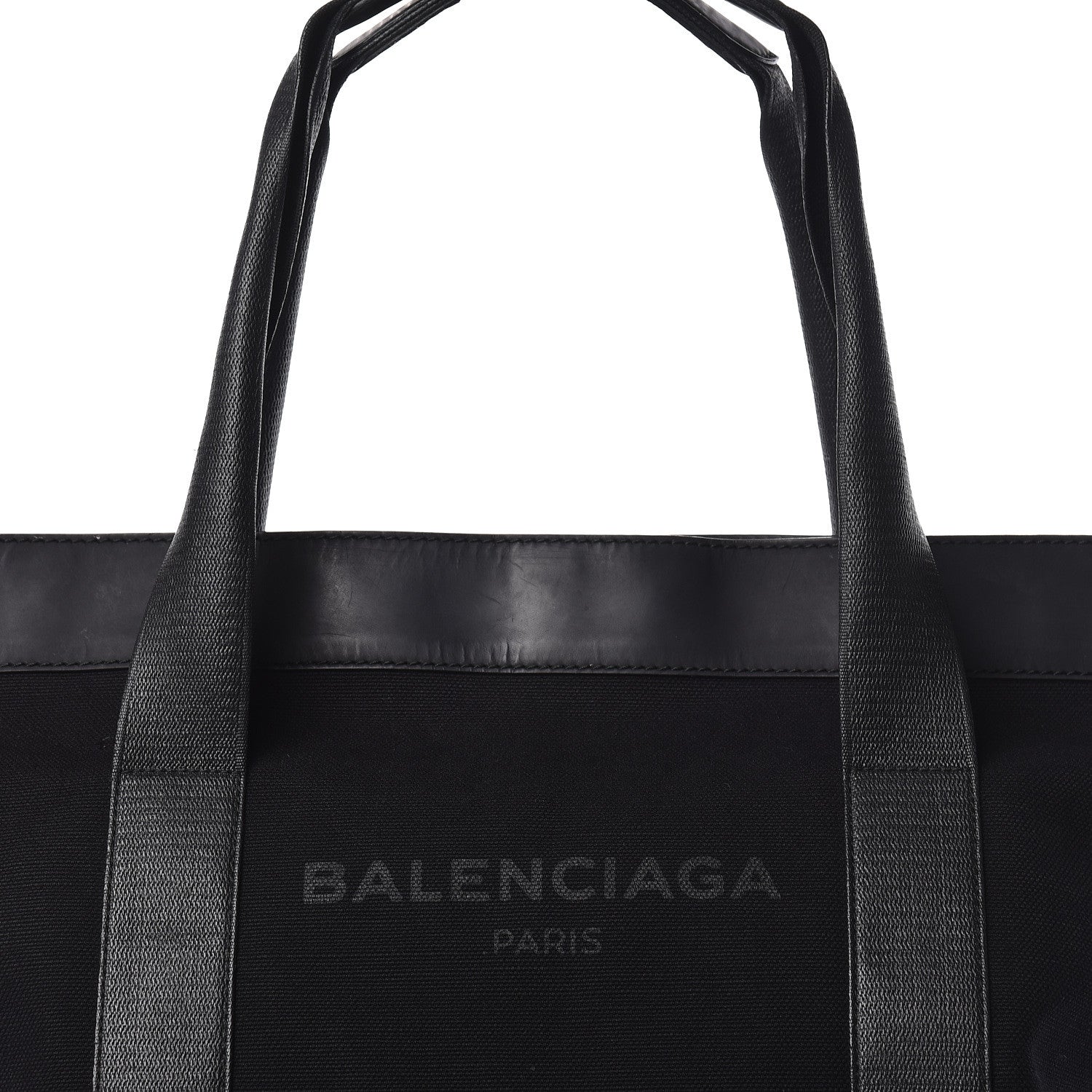Balenciaga Rubber Calfskin Canvas Navy Tote Black 18 of 18