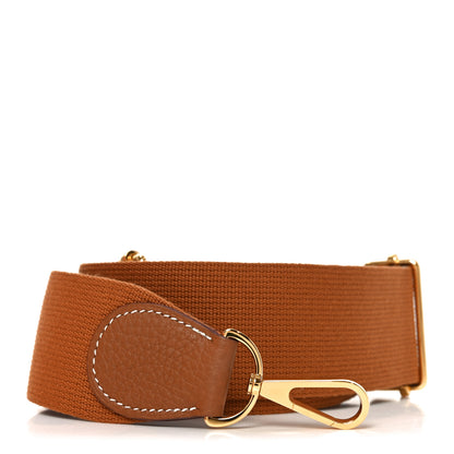 Hermes Toile Taurillon Clemence Shoulder Strap Gold 1 of 4