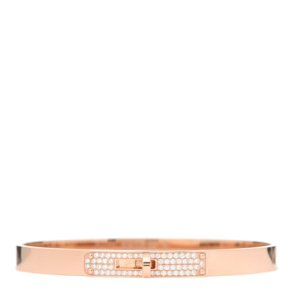 Hermes 18K Rose Gold Diamond PM Kelly Pave Bracelet SH 1 of 5