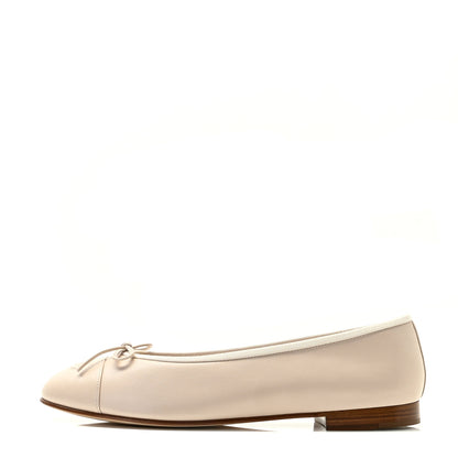 Chanel Lambskin Cap Toe CC Ballerina Flats 40 Light Pink 1 of 12