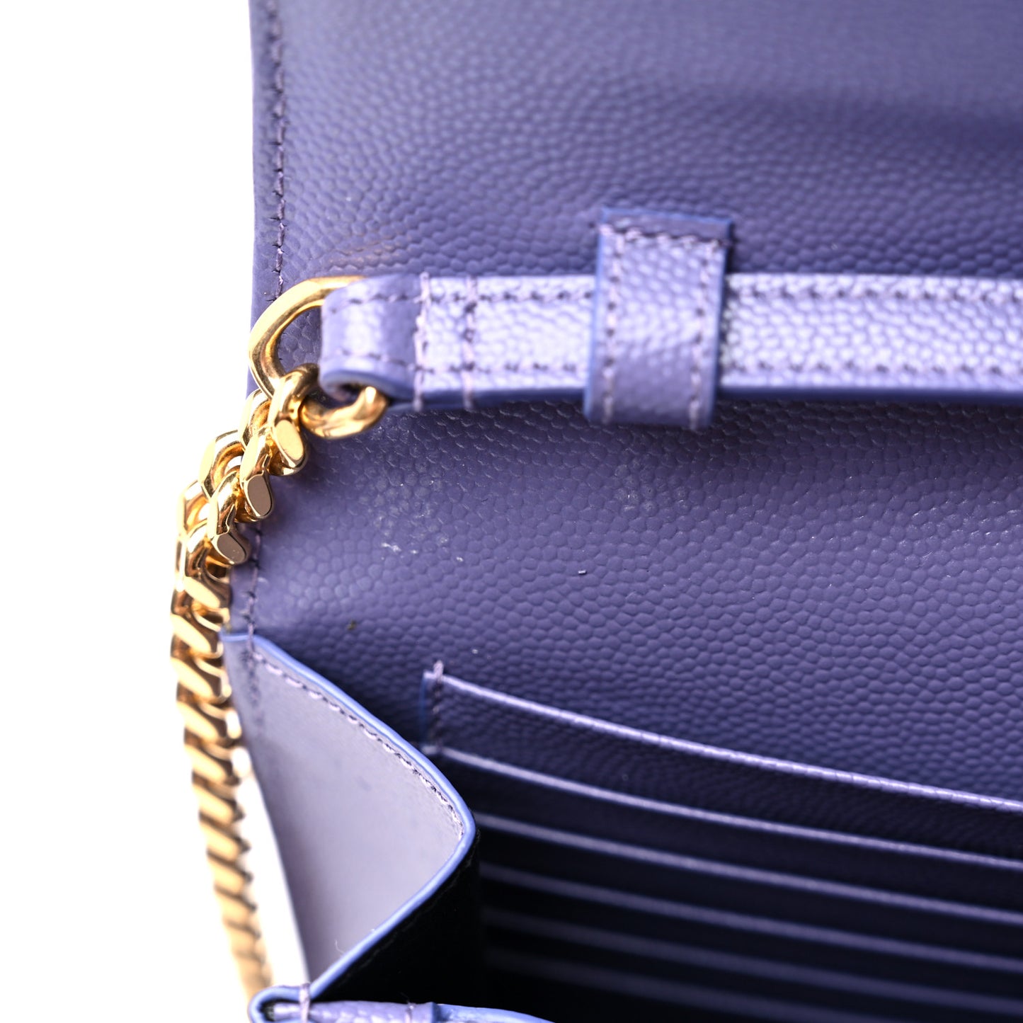 Grain De Poudre Mixed Matelasse Triquilt Monogram Chain Wallet Mauve