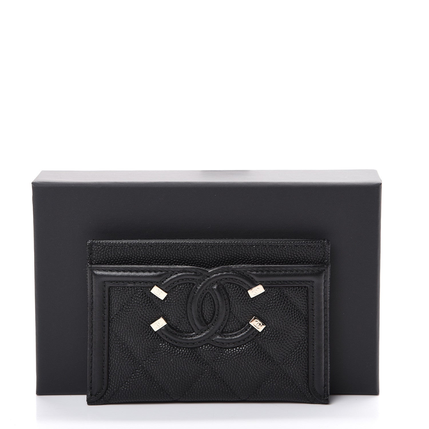 Chanel Caviar Quilted Filigree Card Holder Black 8 of 8