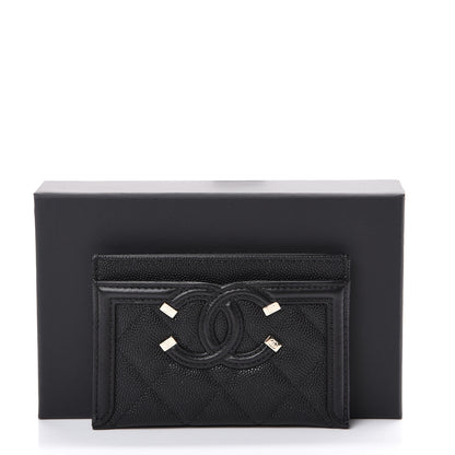 Chanel Caviar Quilted Filigree Card Holder Black 8 of 8