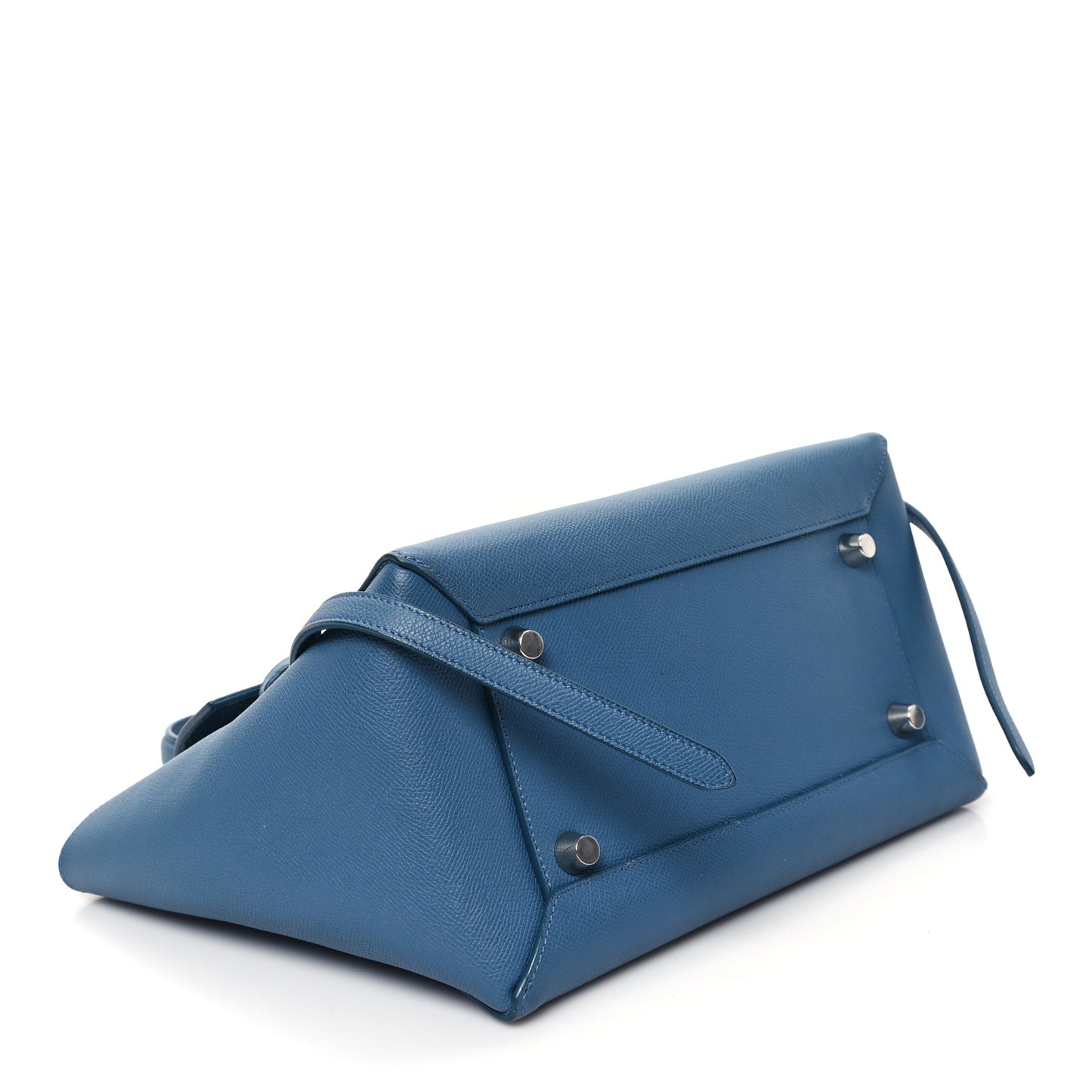 Grained Calfskin Mini Belt Bag Slate Blue