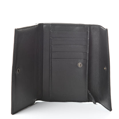Bottega Veneta Nappa Intrecciato Continental Compact Flap Wallet Black 5 of 9