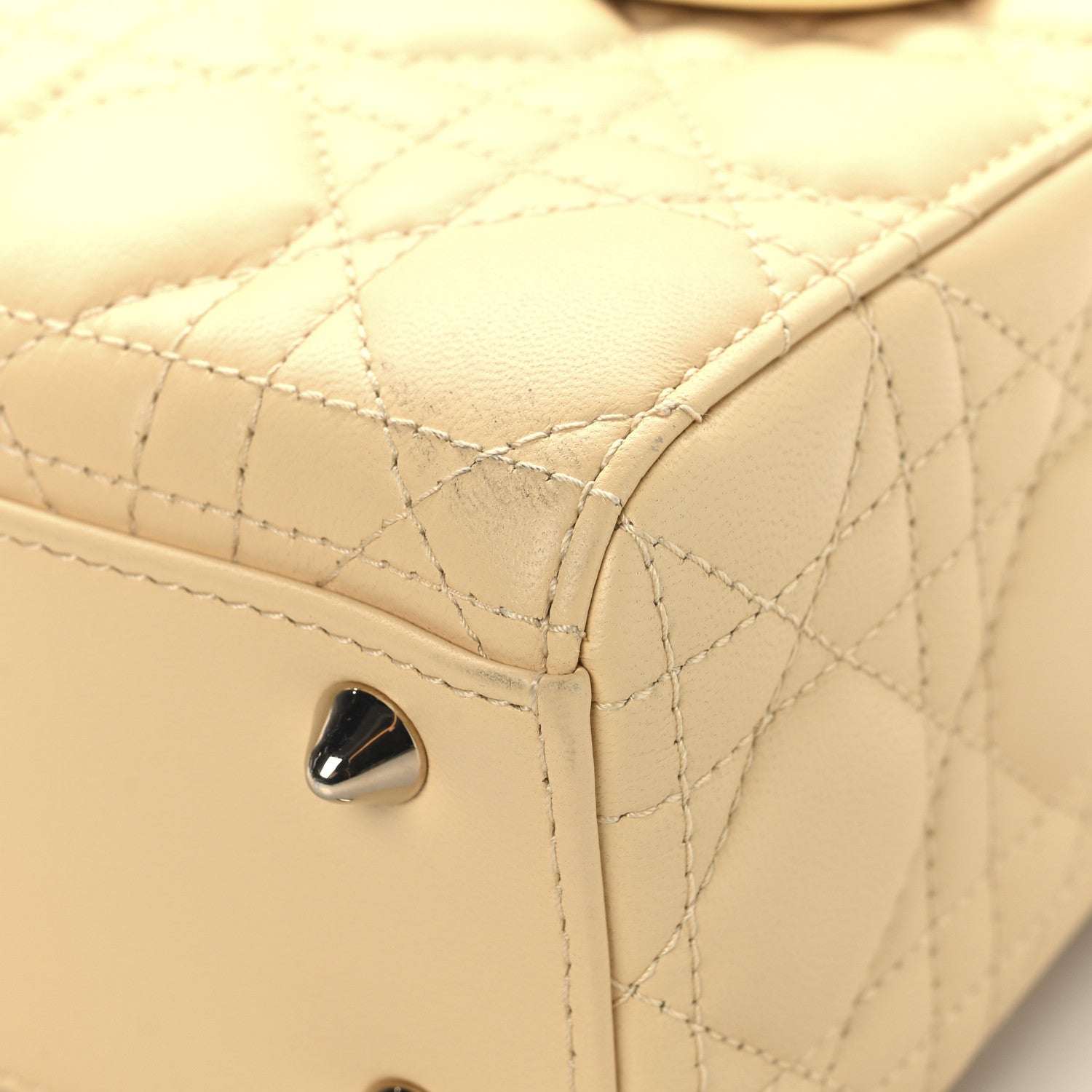 Christian Dior Lambskin Cannage Small My ABCDior Lady Dior Soft Yellow 10 of 11